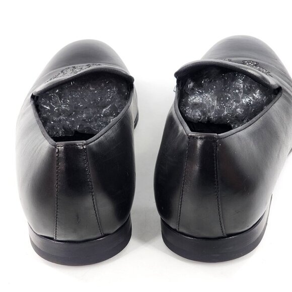 ROBERTO CAVALLI Men's Black Leather Studded Loafers - Picture 8 of 13